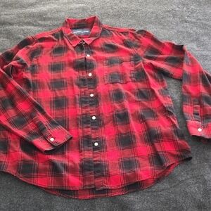 Women's Calvin Klein Jeans Red and Black Checkered Shirt